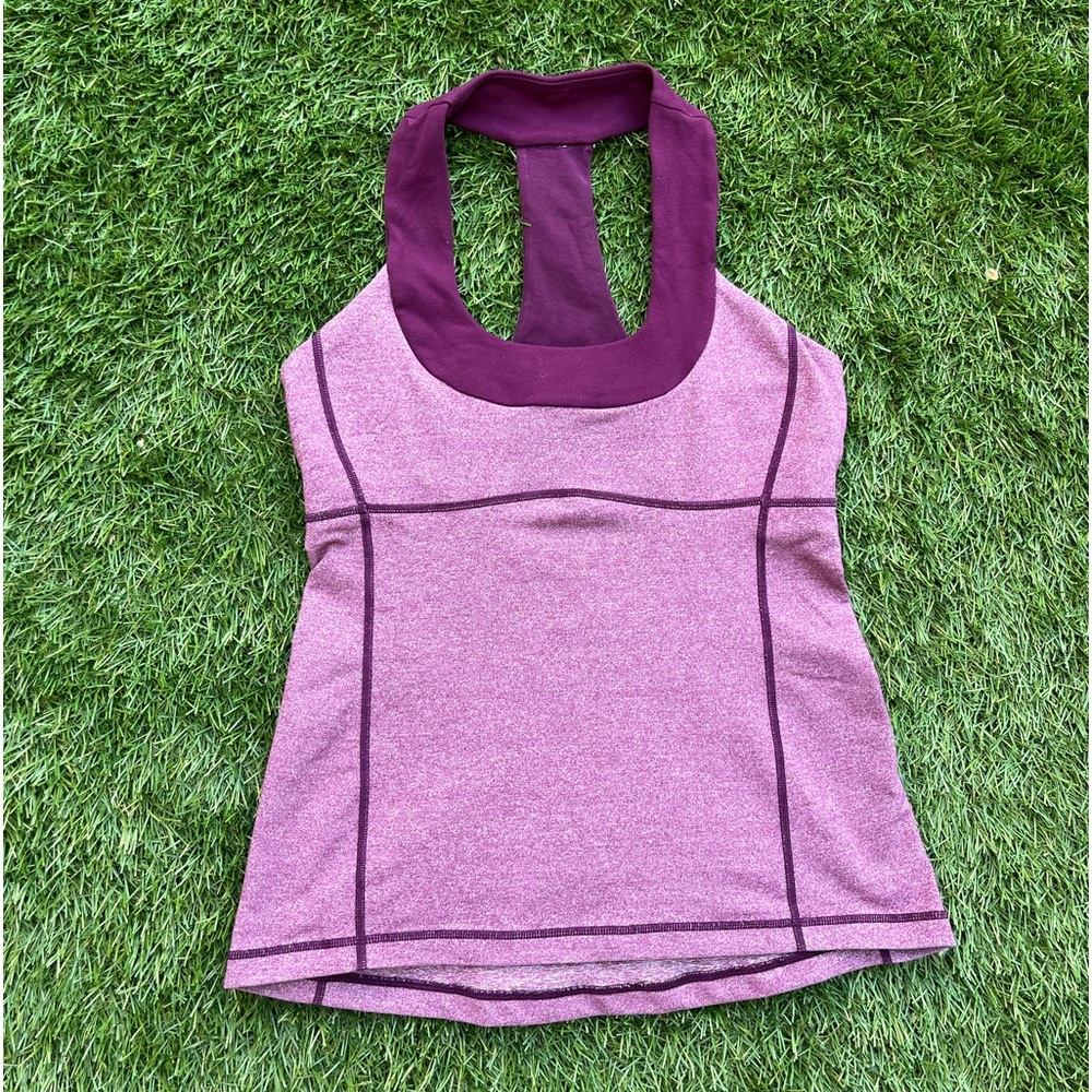 Lululemon EUC Scoop neck tank size 8 purple space dye